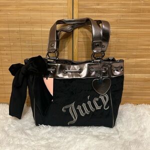 New Juicy Couture Vintage Dreams Tote Daydreamer Black Metallic Viral Bag purse